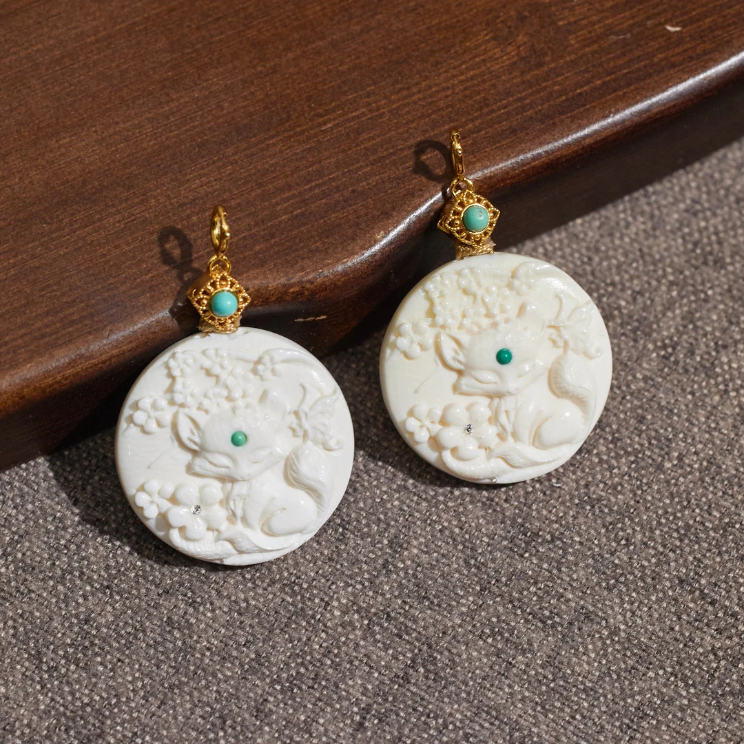 【歪歪】九尾狐*猛犸圆牌吊坠（多样性发其一）N6939