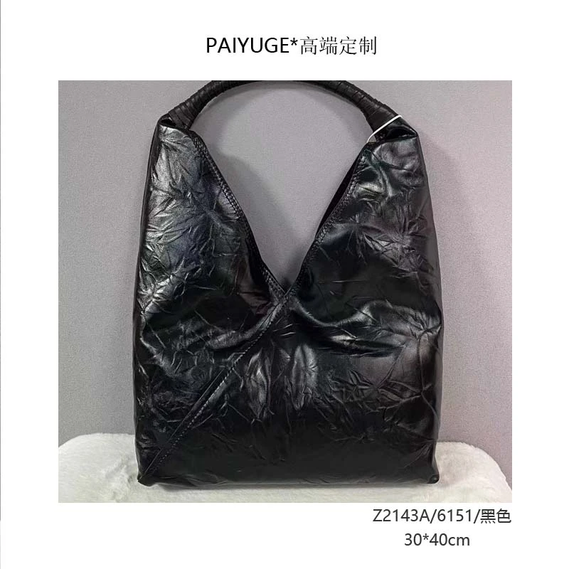 Z2143A/6151/黑色 高端订制手工蜡线女士斜挎手提包1182黑色孤品