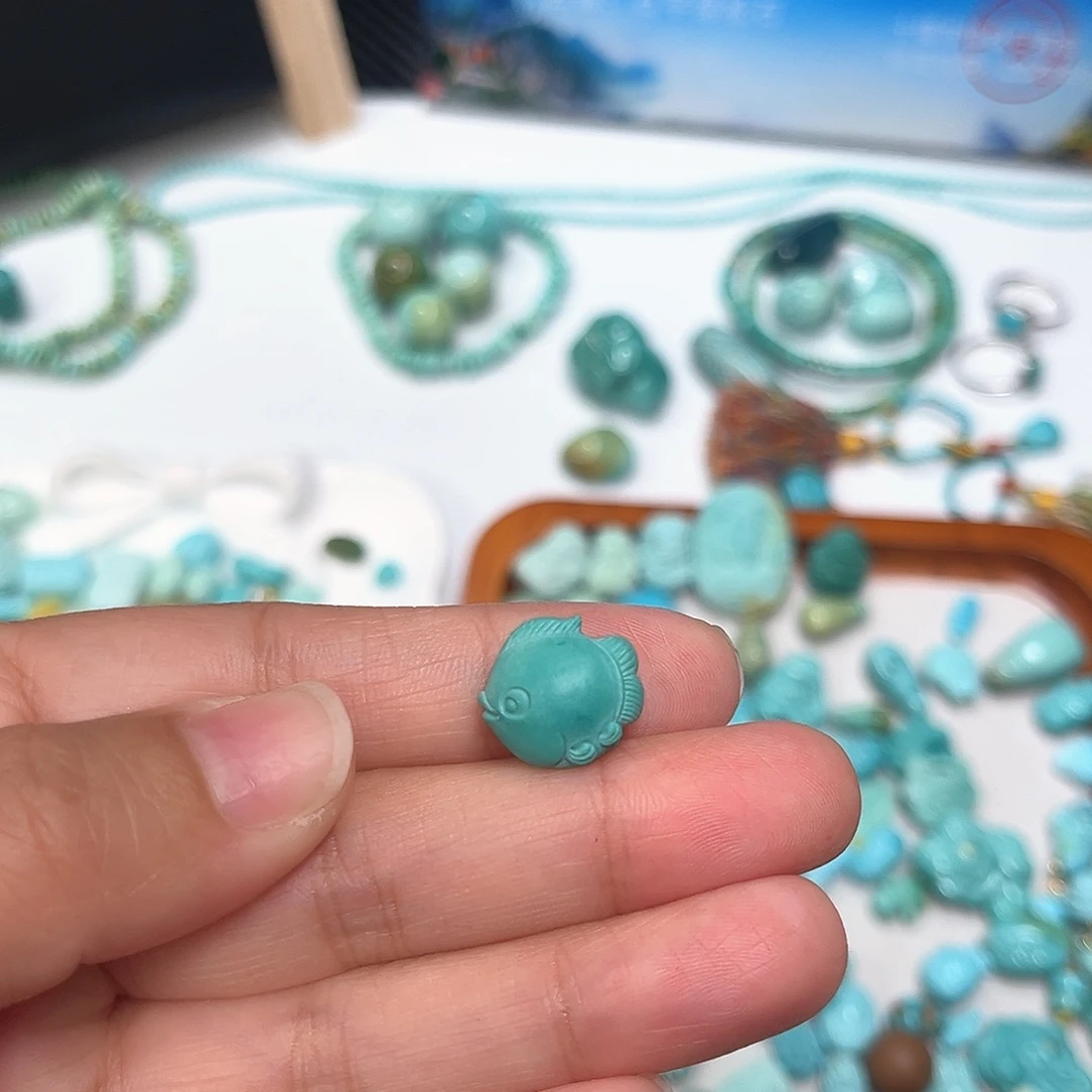 咖***奶绿松石未镶嵌珠宝半成品