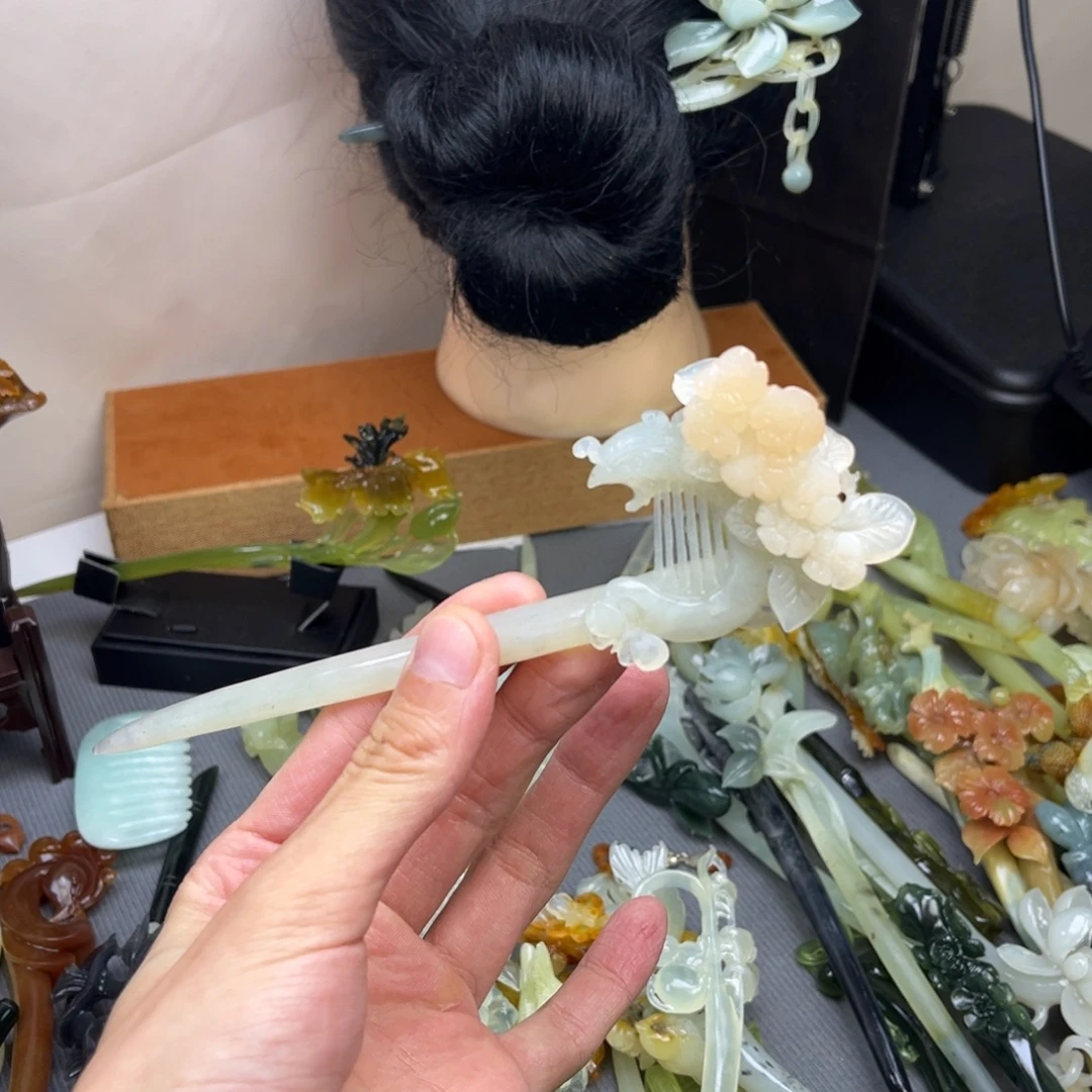 m***a蛇纹石玉未镶嵌发饰