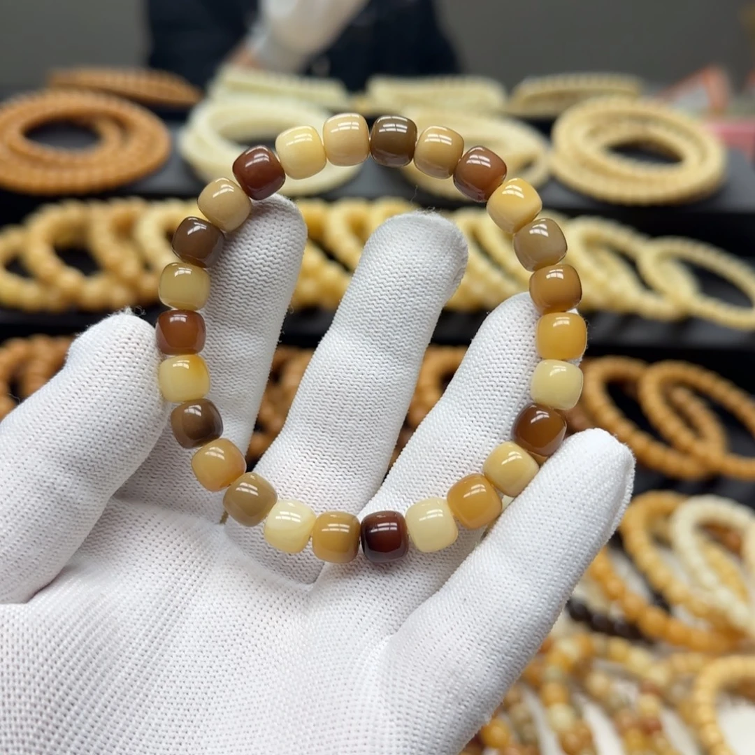 菩提根/象牙果手串8×9 5年 花皮多宝 鬼工