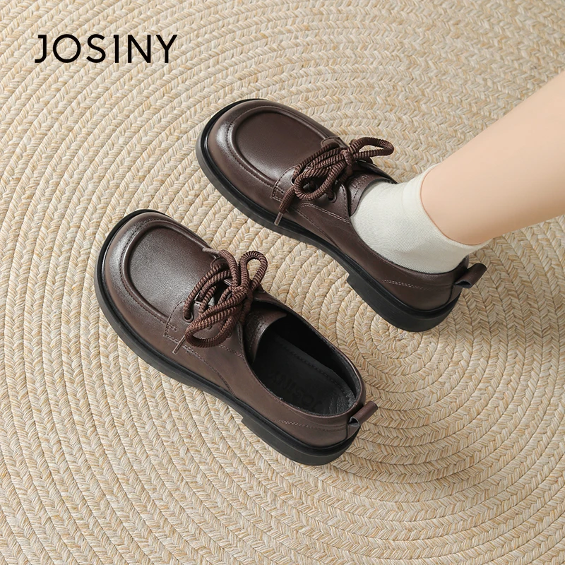 卓诗尼系带乐福鞋2025春季新款女士外出通勤久站不累脚增高女鞋