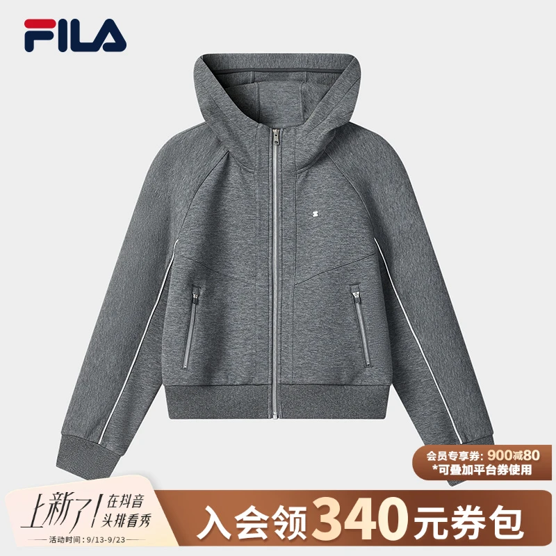 FILA/斐乐秋冬新款针织连帽外套时尚运动休闲百搭简约F11W543506F