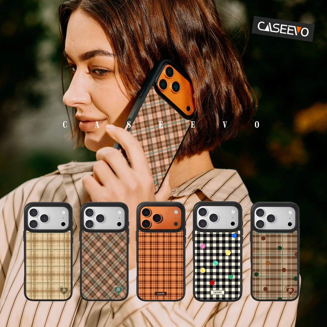 CaseEvo格子纹磁吸一体壳超薄手机壳适用iPhone17/16/15/14/华为