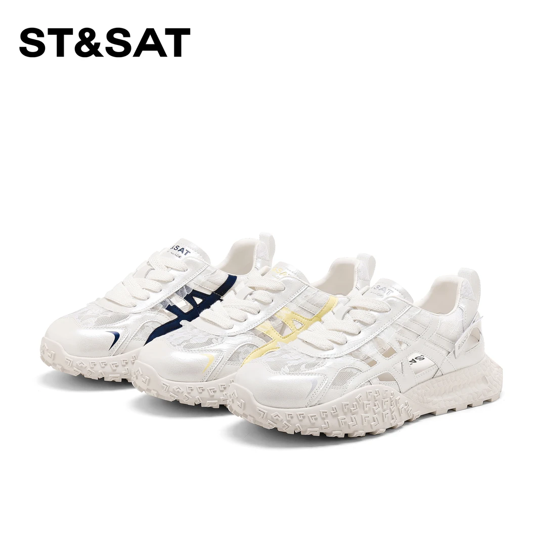 镂空网面阿甘女2025新款厚底出游百搭鞋子透气增高