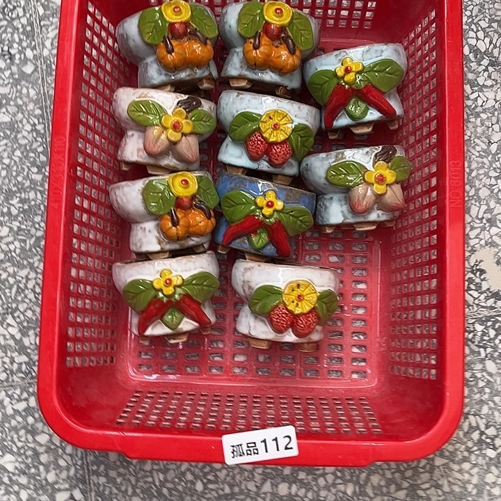 平***活粗陶材质多肉花盆112孤品发货十个一筐