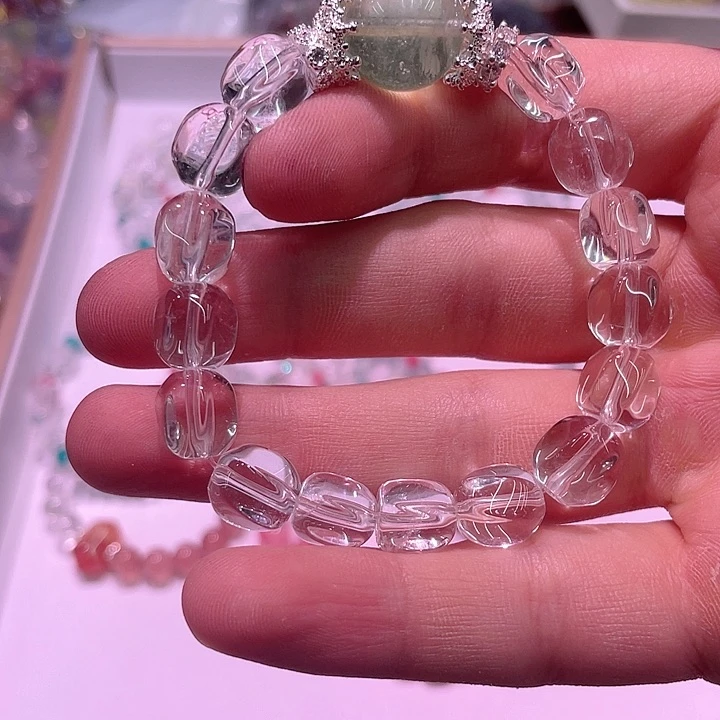 水晶手串未镶嵌白水晶随形