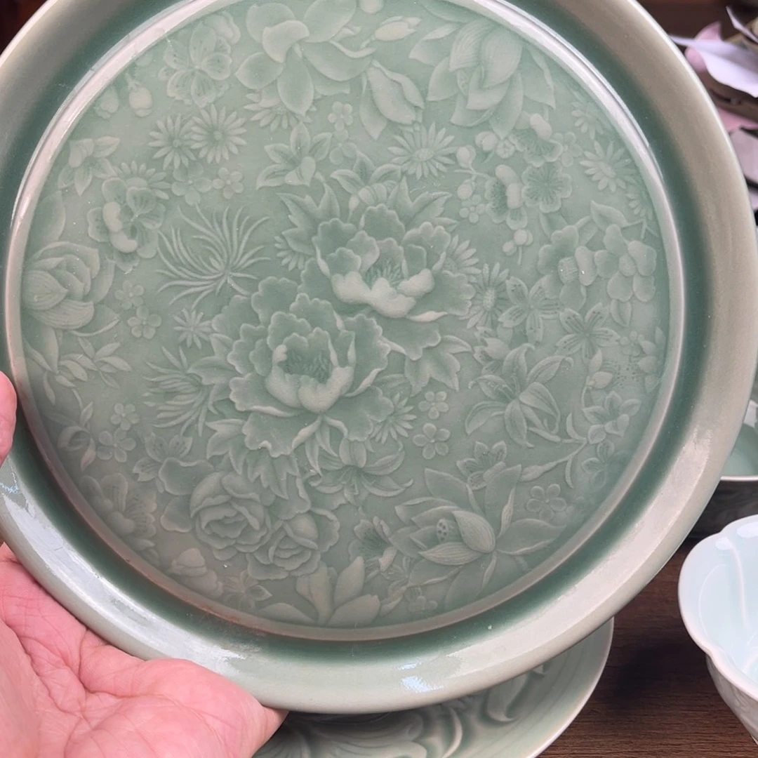 瓷特价商品特价百花盘子