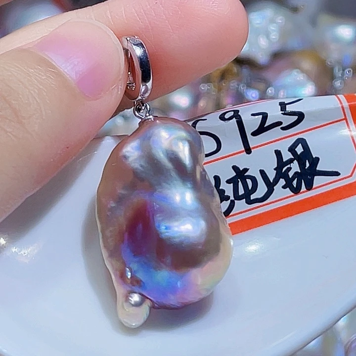淡水珍珠银S925镶嵌颈饰