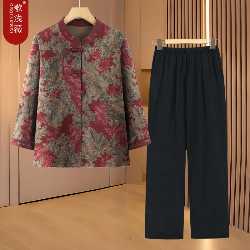 奶奶夏装衬衫老太太宽松开衫上衣中老年女装老人夏季新中式春秋款