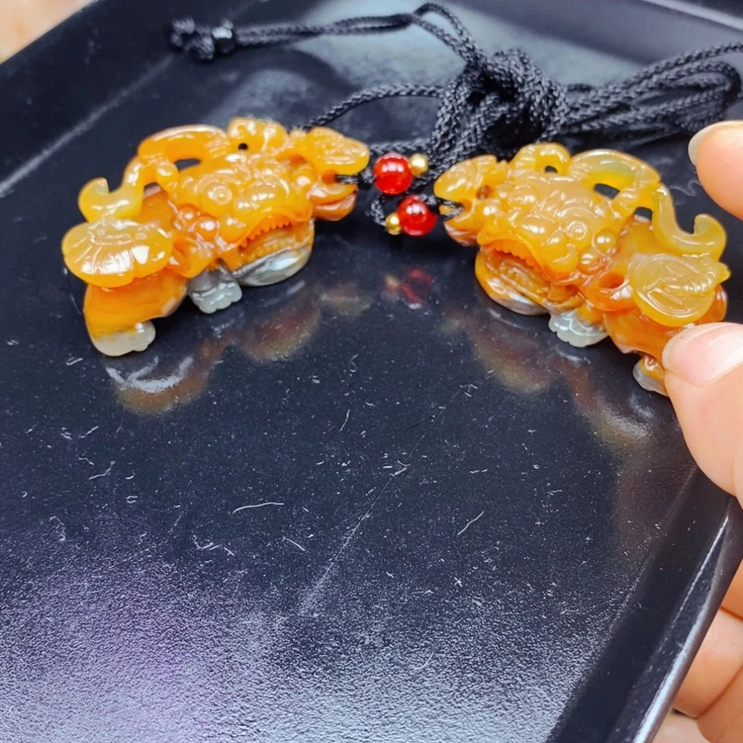 石英质玉（黄龙玉）未镶嵌项链