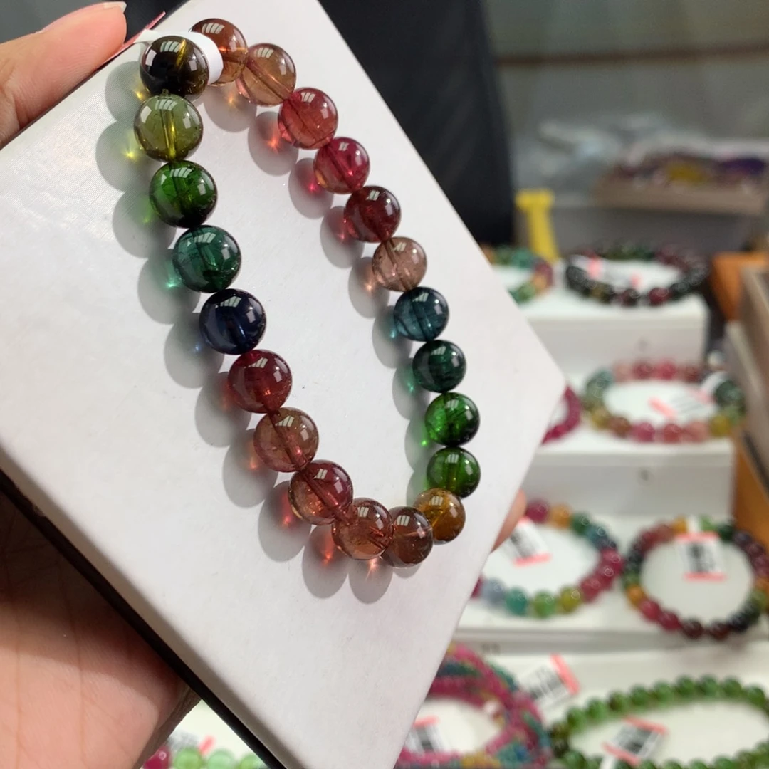 碧玺手链未镶嵌  9mm。