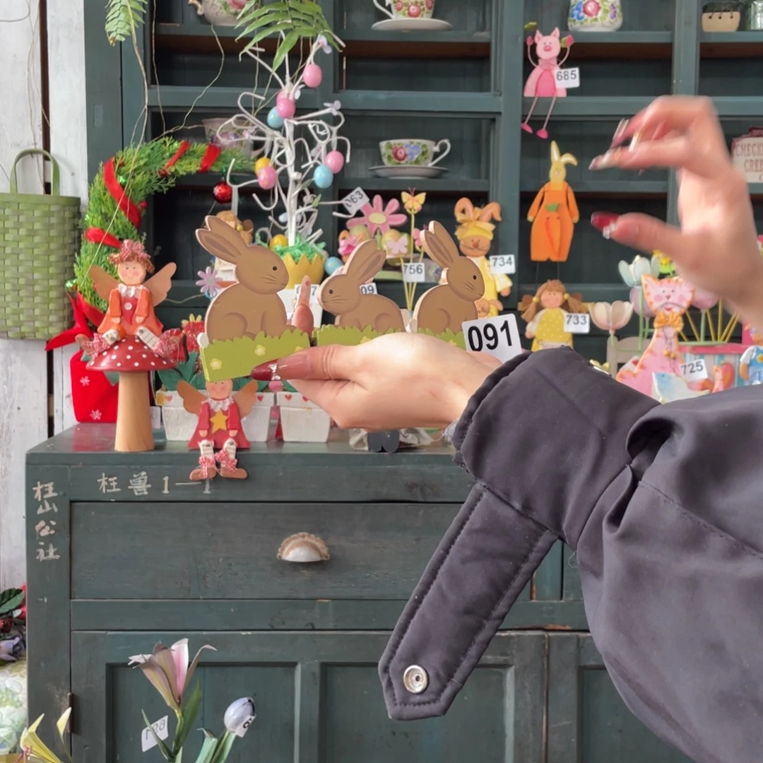 木质圣诞月福老货玩具中古风默认微瑕