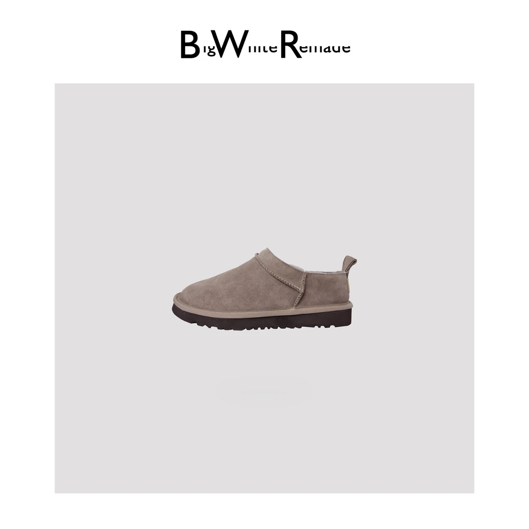 BIG WHITE REMADE“步轻感”高丝光牛反绒+羊毛休闲风雪地靴D6L107
