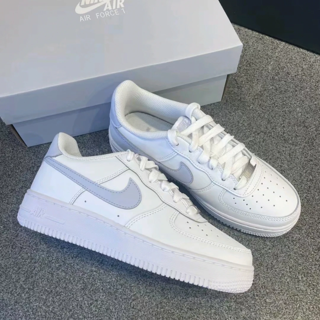 NIKE/耐克【小白鞋】经典百搭空军板鞋 女款大童 白色幻影CT3839112