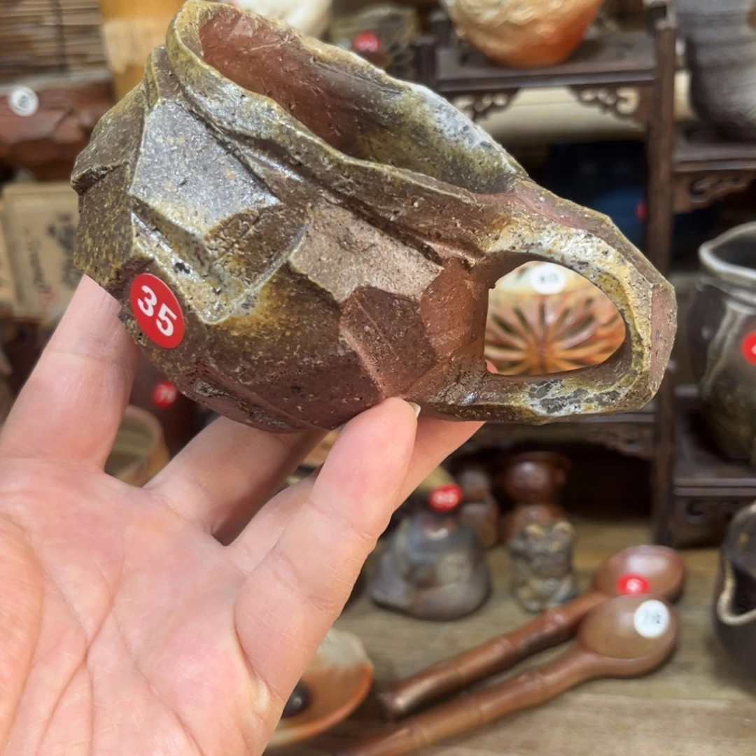 横山神一备前茶宠茶杯茶盘