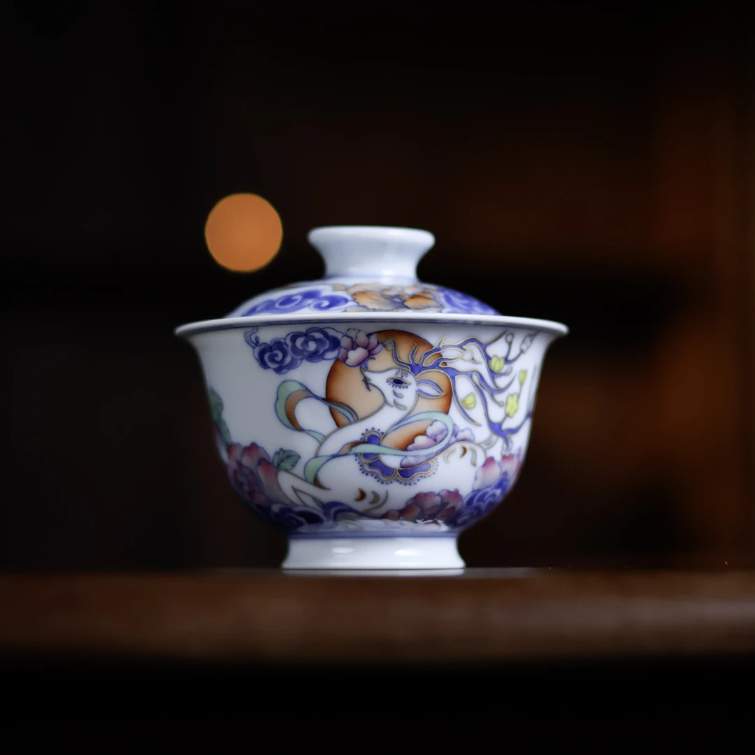 【非遗甄选】九色鹿-卓君-盖碗-120ml（卓君S0178）