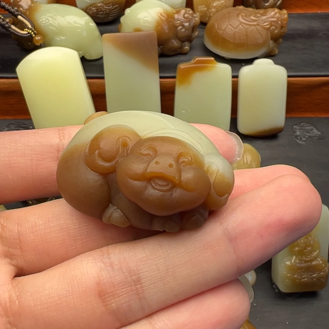 彩***板和田玉未镶嵌颈饰