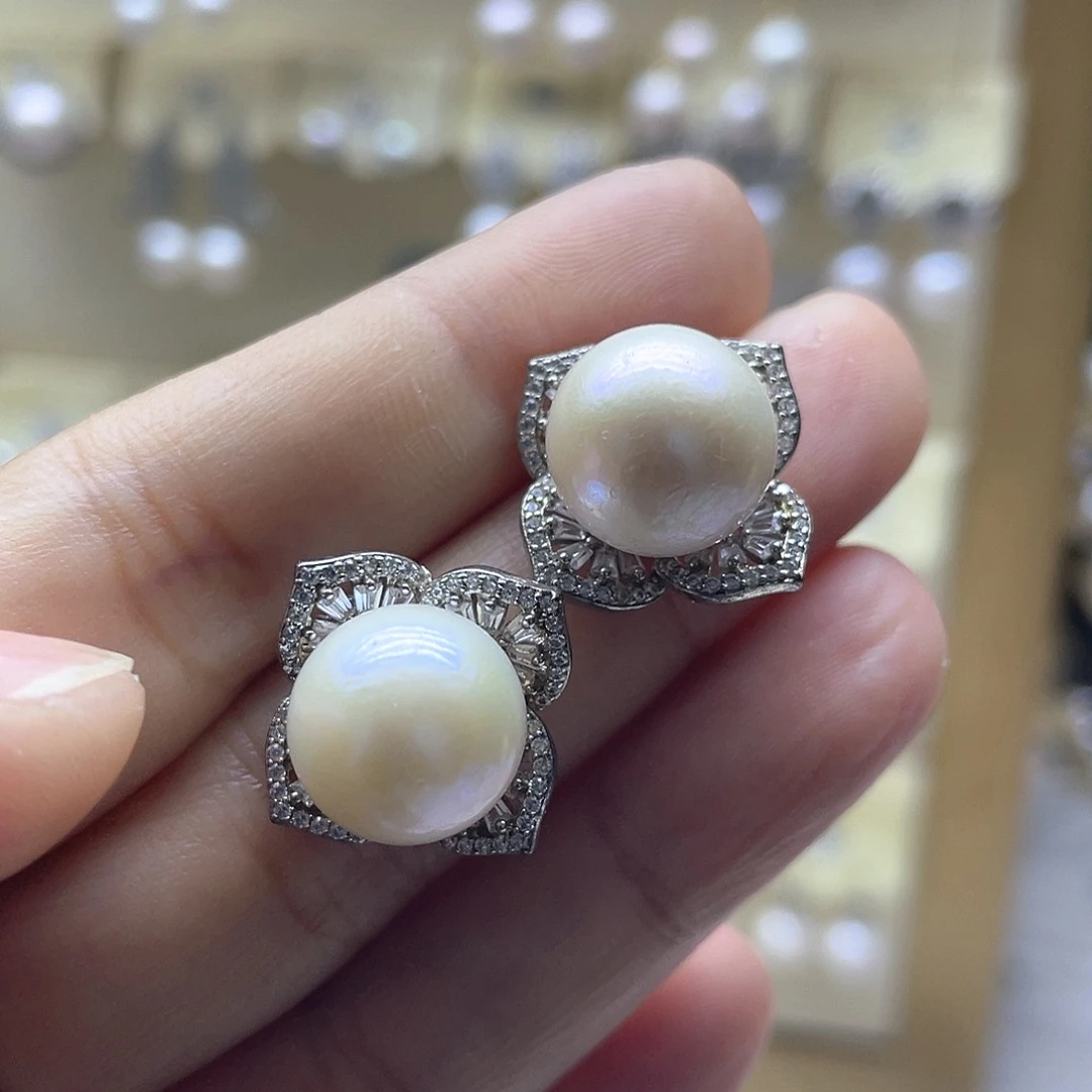 耳饰淡水珍珠银S925镶嵌