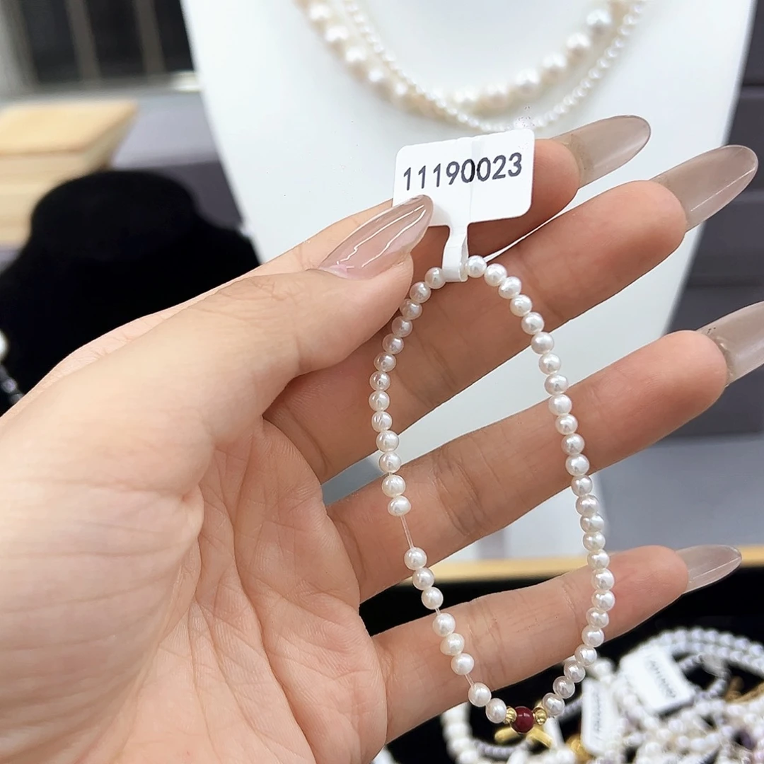 淡水珍珠手镯银S925镶嵌