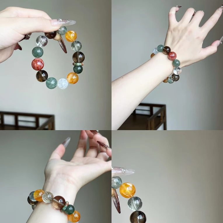 天然水晶白水晶黄水紫水超七兔毛发晶源头带货所见所得