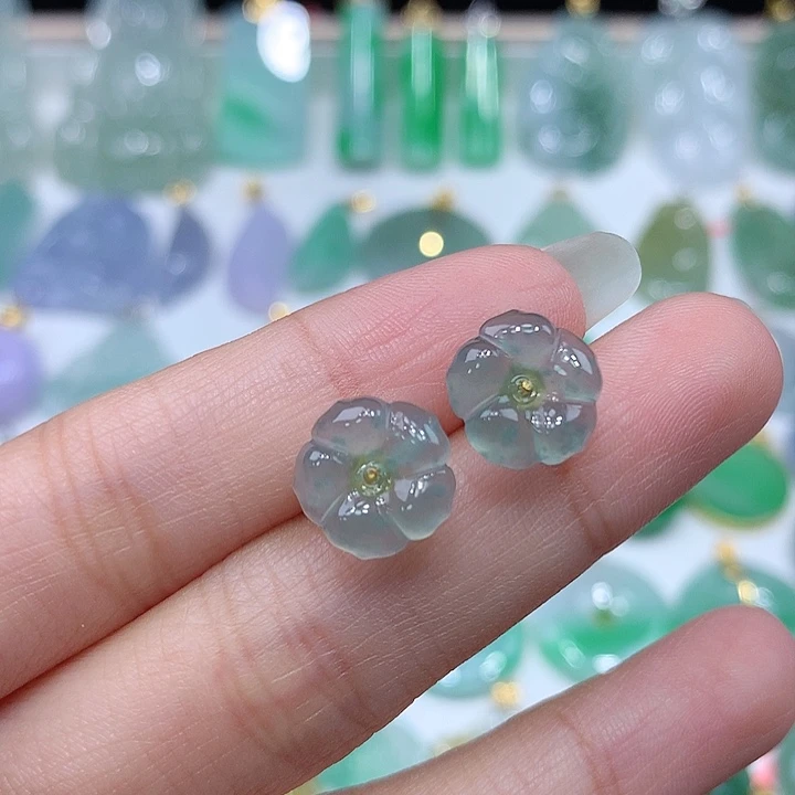 翡翠银S925镶嵌耳饰翡翠