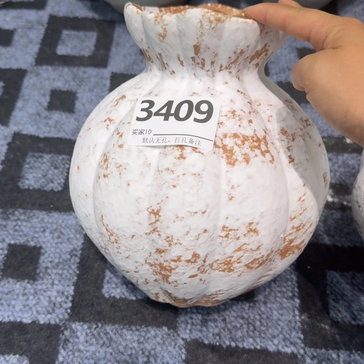 瓷片景德镇高温花器编码3409高24口8默认无孔