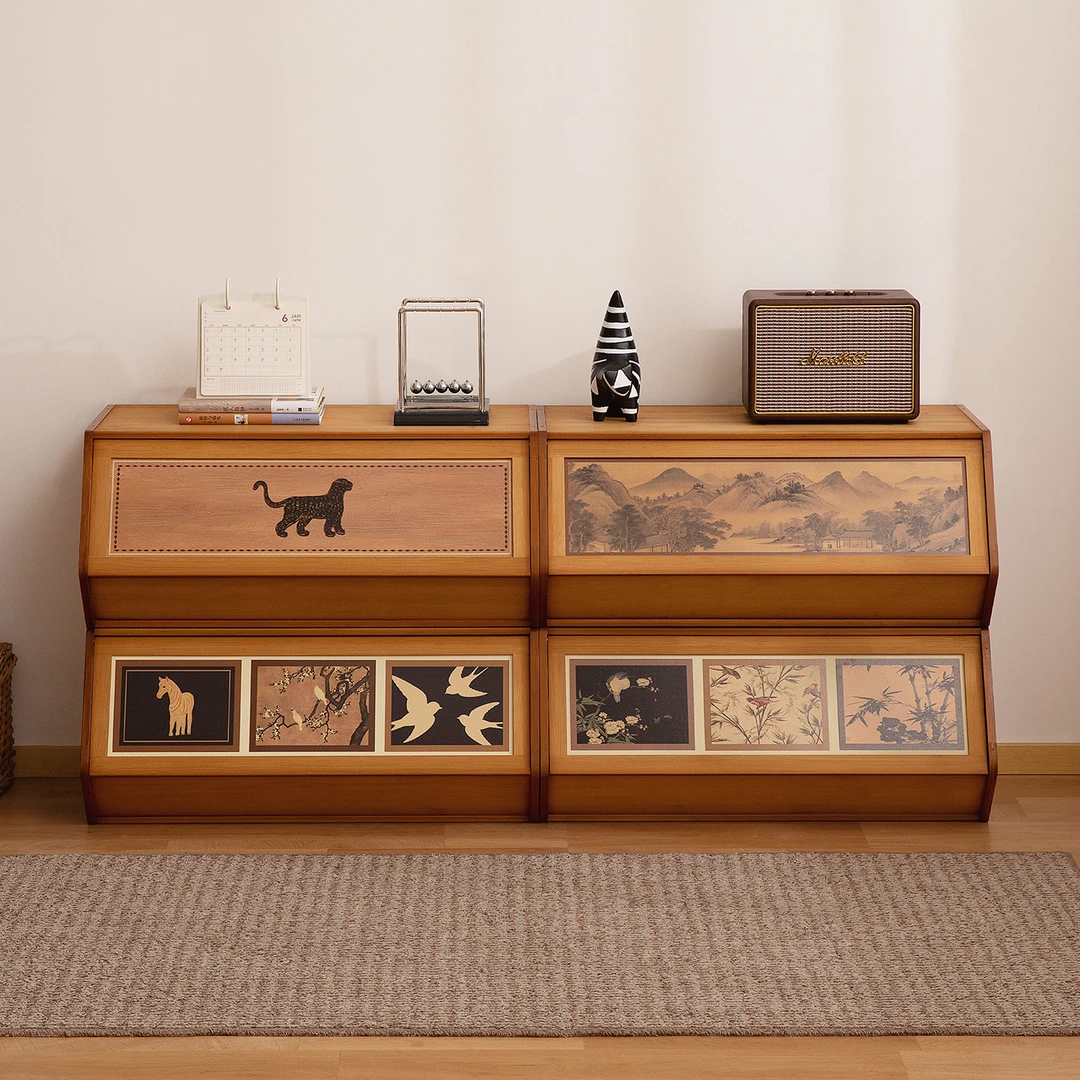 收纳箱家用前开式翻盖儿童玩具零食收纳筐衣柜收纳柜整理箱子储物