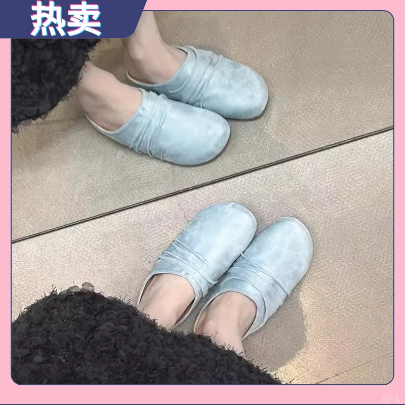 厚底外穿勃肯鞋女2025年春季新款复古圆头百搭森系穆勒包头半拖鞋