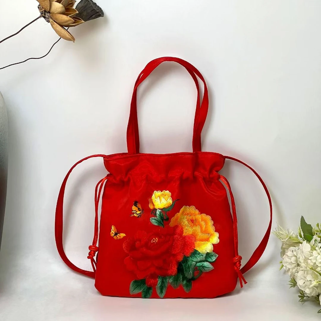 蝶戏牡丹小包（红色）苏绣小包非遗刺绣零钱钥匙化妆品杂物马面裙包