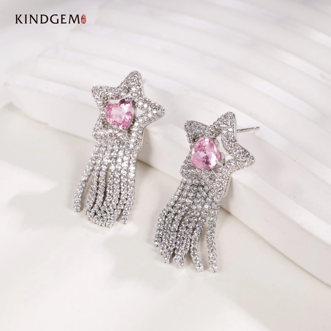 铜合金合成锆石耳饰 CX138XIPC-27259小众简约潮流轻奢耳环耳饰