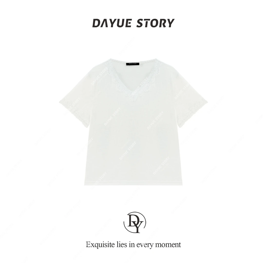 DAYUE【花序】精致重工！髙定面料每一处都精细~高奢时尚气质蕾丝T恤