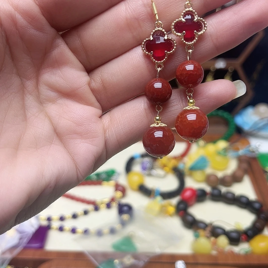 翡翠未镶嵌耳饰圆