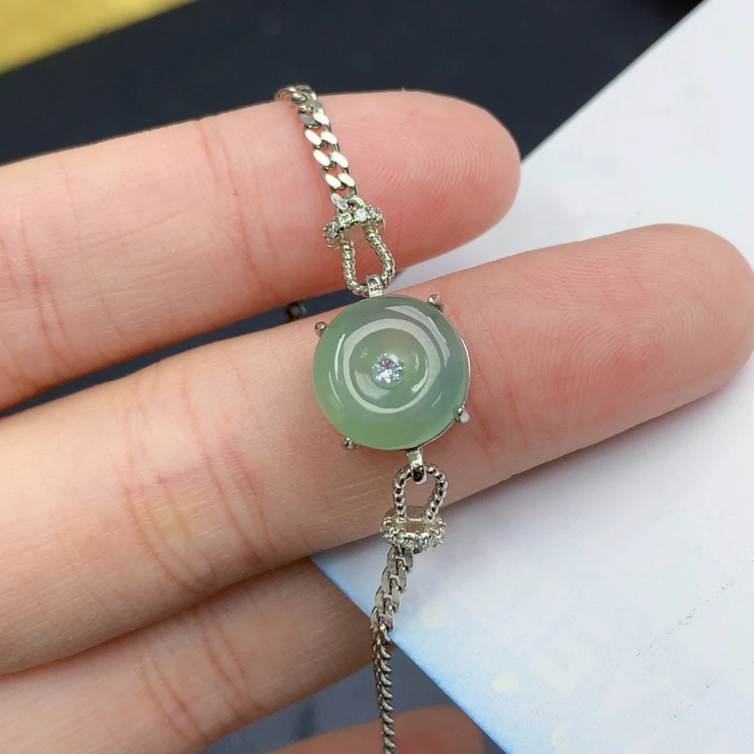 颈饰银S925镶嵌翡翠