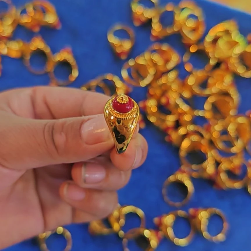 纯铜大理石戒指 尼泊尔戒指