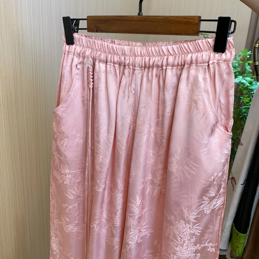 【节节高升】新中式国风提花休闲裤阔腿裤裤子女