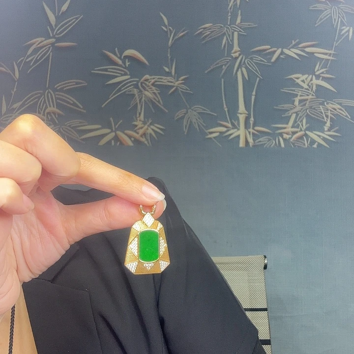 翡翠银S925镶嵌吊坠(不含链)特价