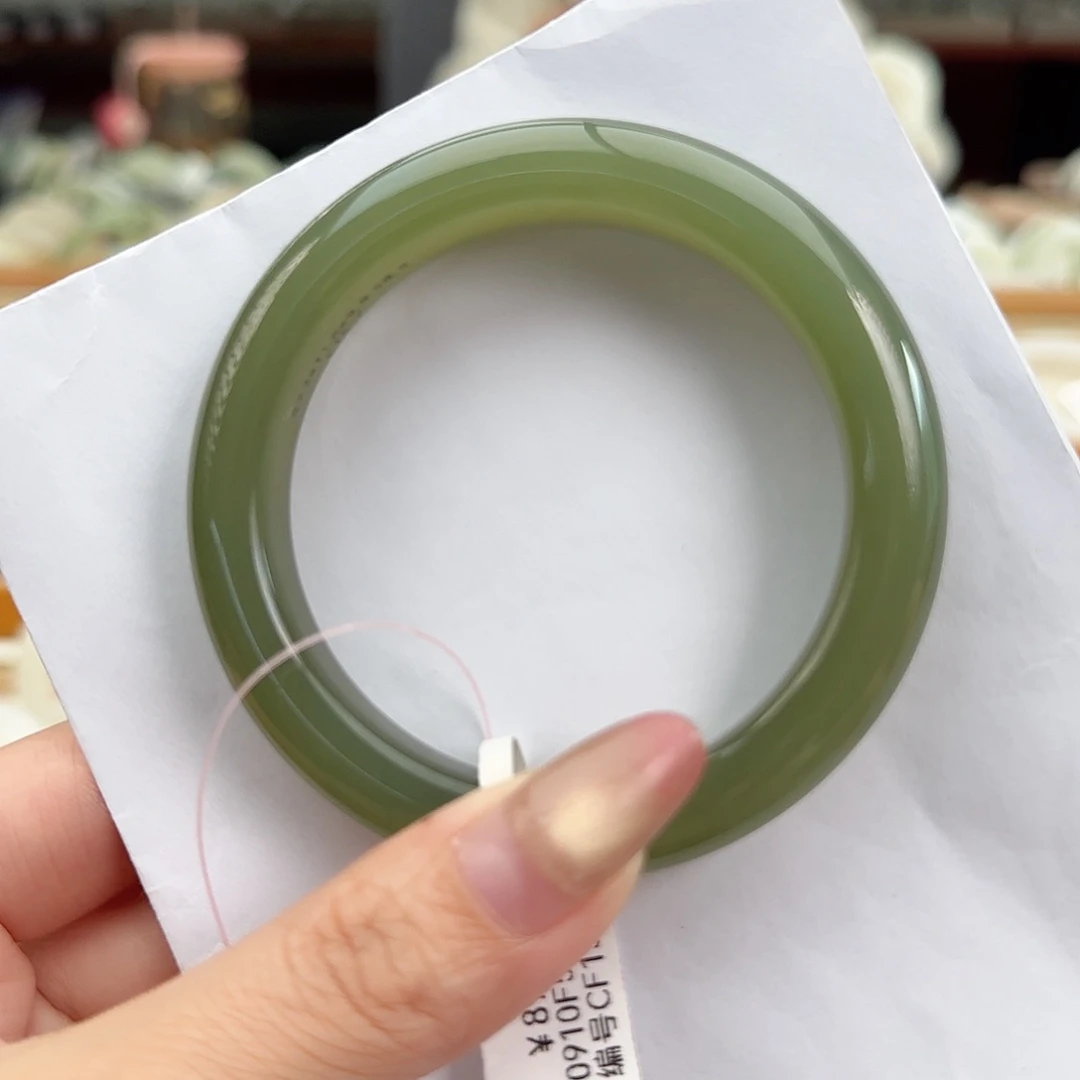 和田玉未镶嵌手镯57-58