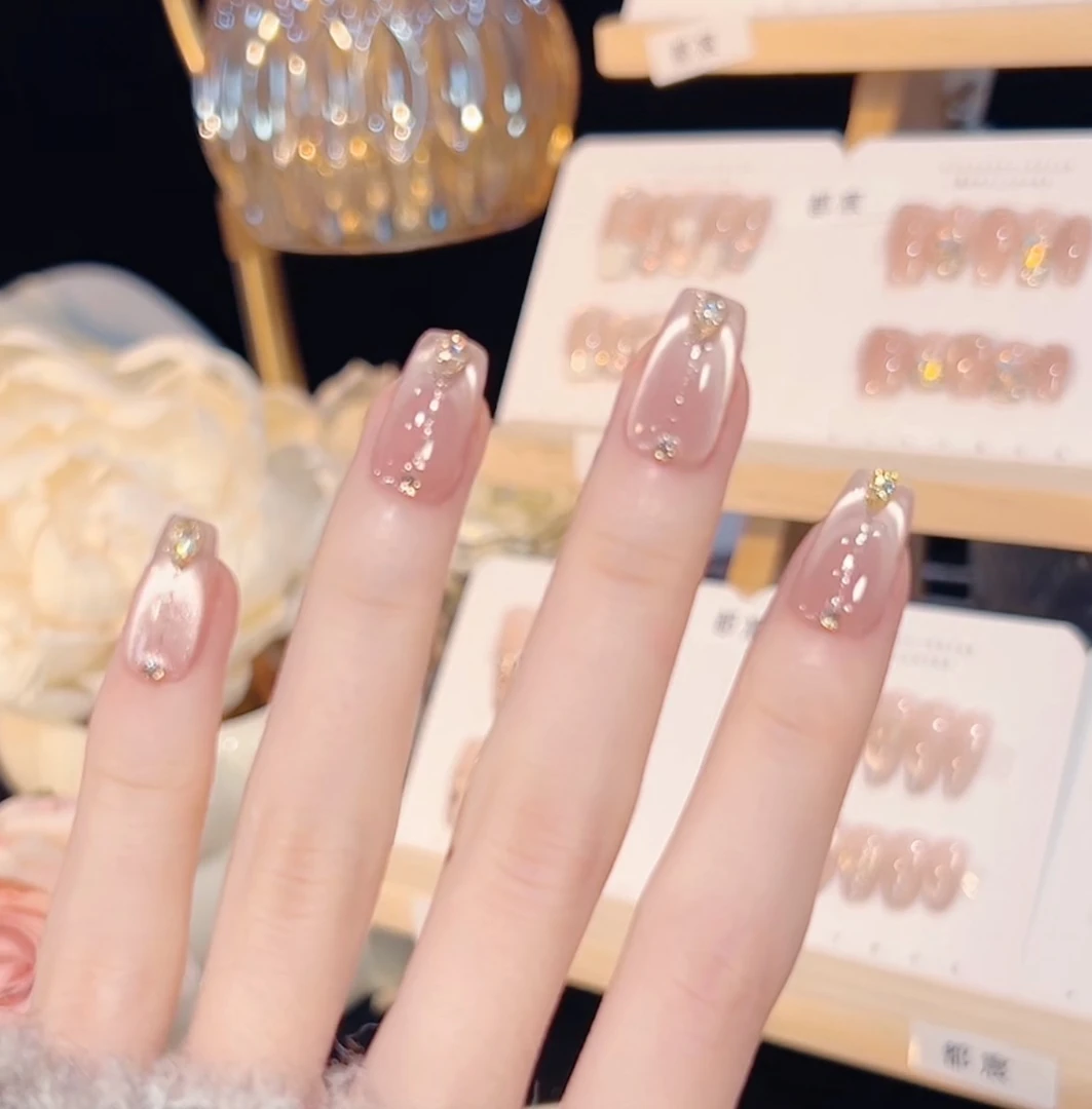 【开春】纯手工穿戴甲气质款光疗美甲可拆卸贴片10片装