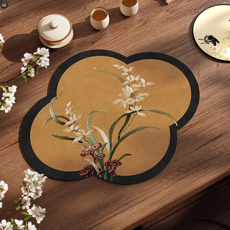 2025款硅藻泥沥水垫茶杯茶垫新中式吸水防滑垫茶台垫子茶席茶桌垫