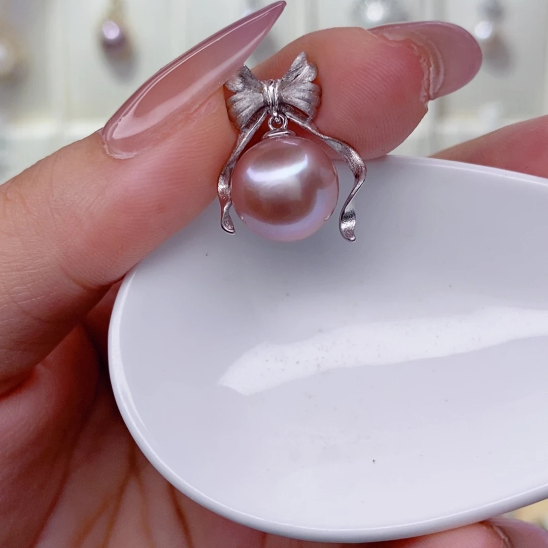 淡水珍珠银S925镶嵌吊坠(赠链)