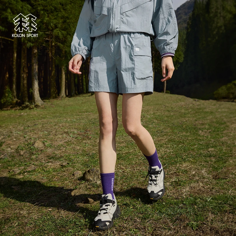 KOLON SPORT可隆女士露营宽松短裤夏防泼水UPF50+防晒户外运动裤