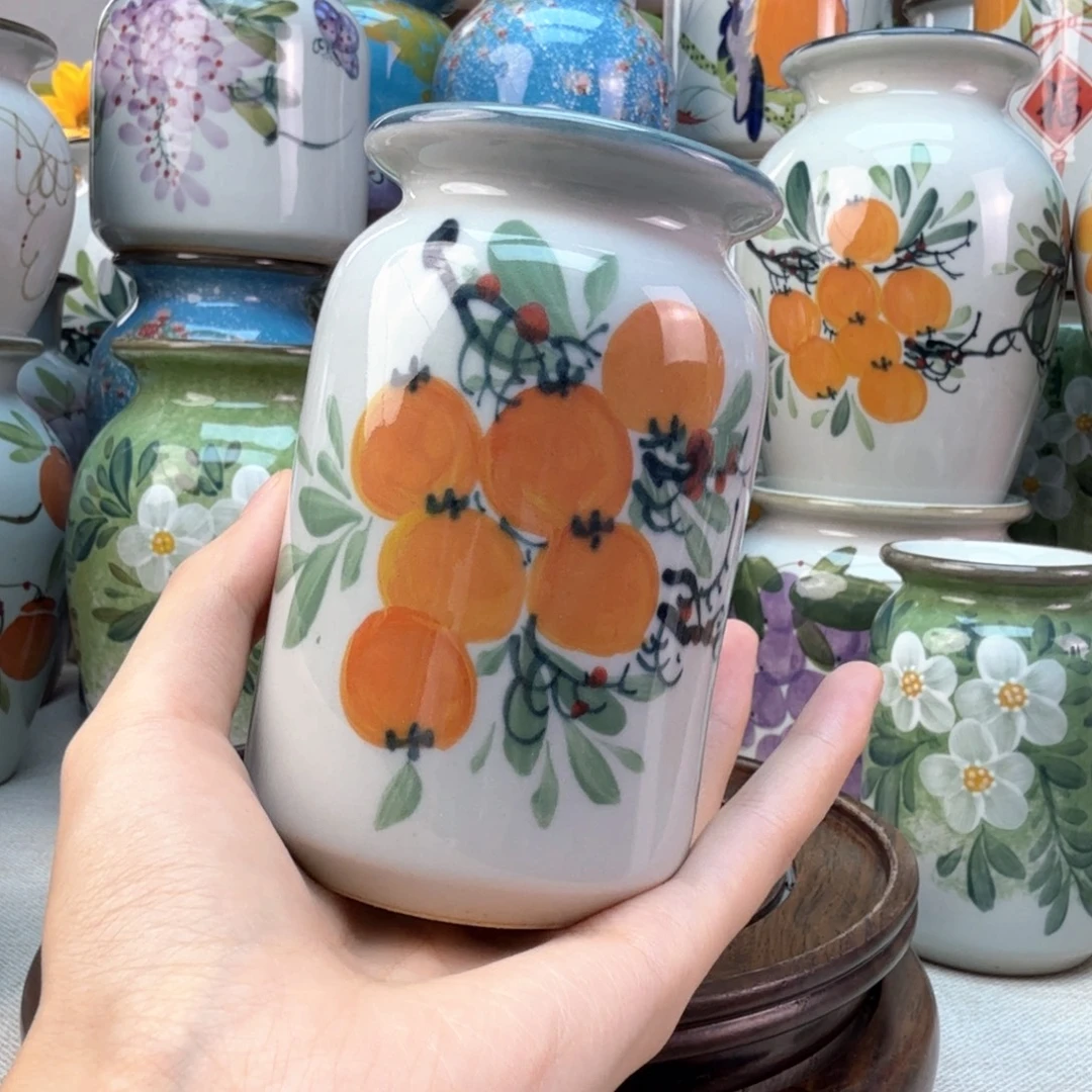 景德镇纯手绘陶瓷花瓶无孔