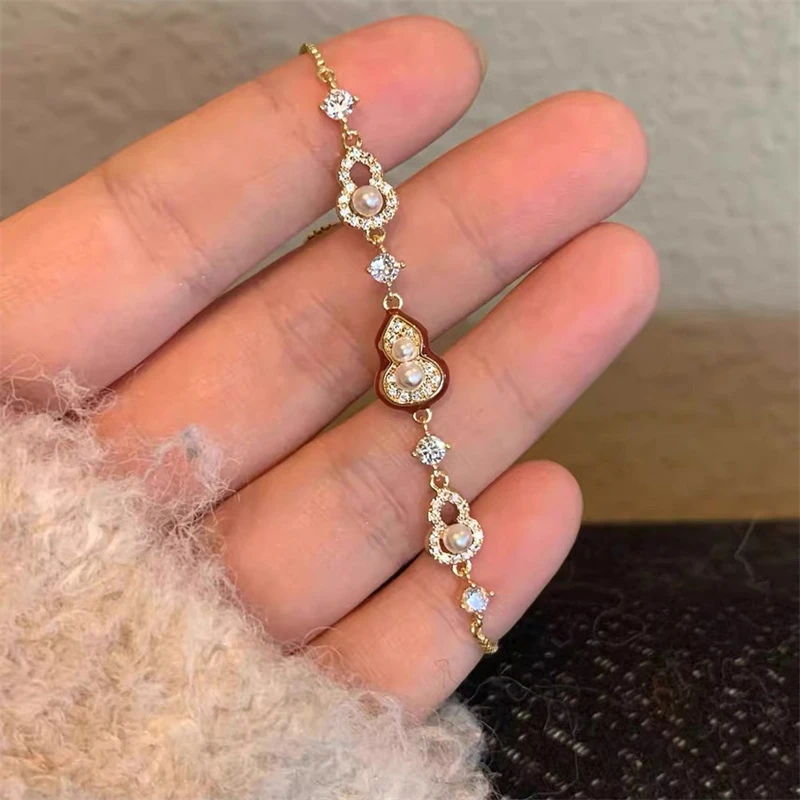 铜合金手链 金色葫芦手链女精致轻奢高级小众新中式2025新款手饰