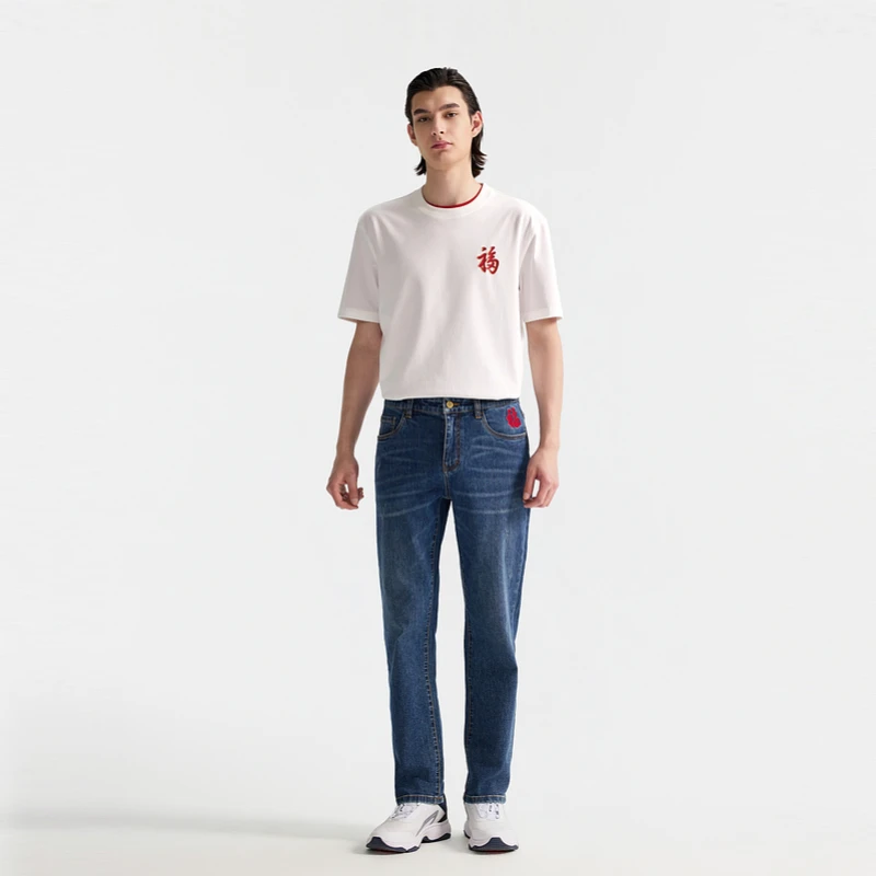 【商场同款新品】比音勒芬2025春夏新款男时尚休闲复古牛仔裤