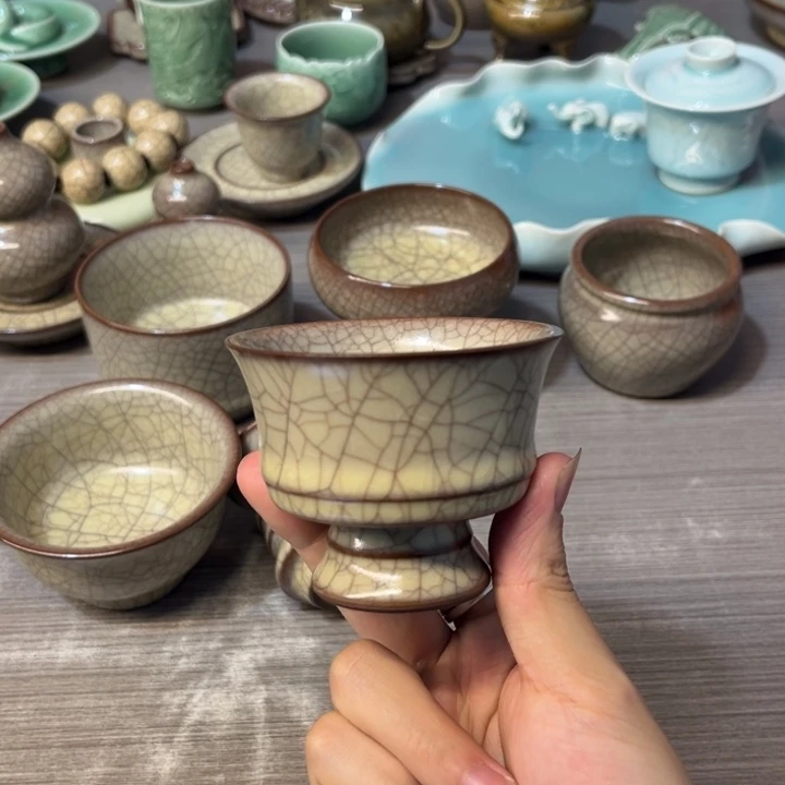 传世哥窑 高足杯特价