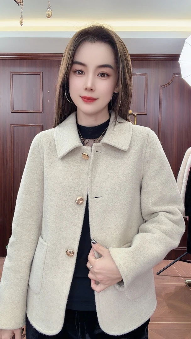 2025新款羊毛大衣短外套百搭时尚外套女8802#