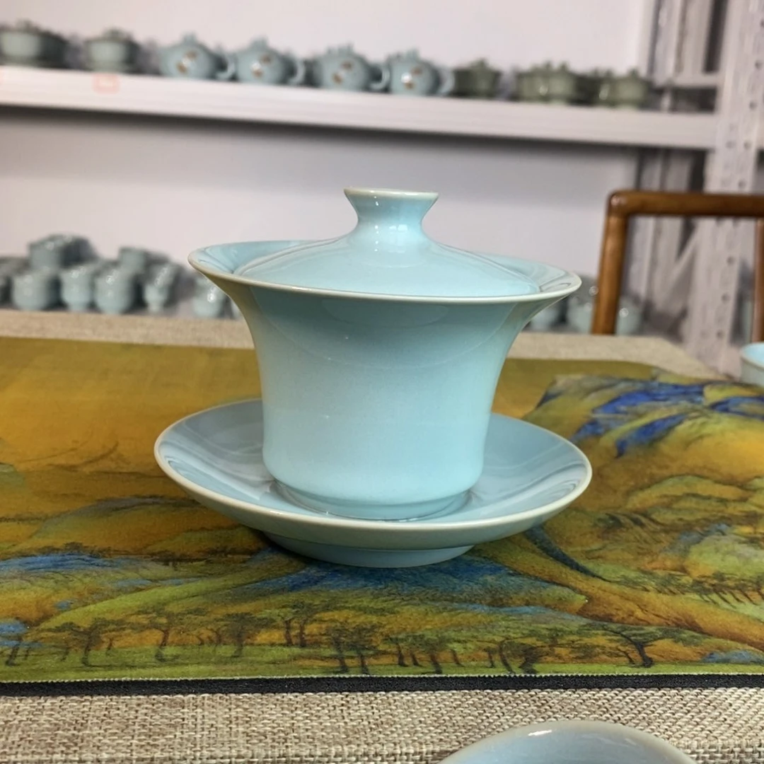 【闪购商品】天青马蹄盖碗一级➕马蹄主人杯。。。