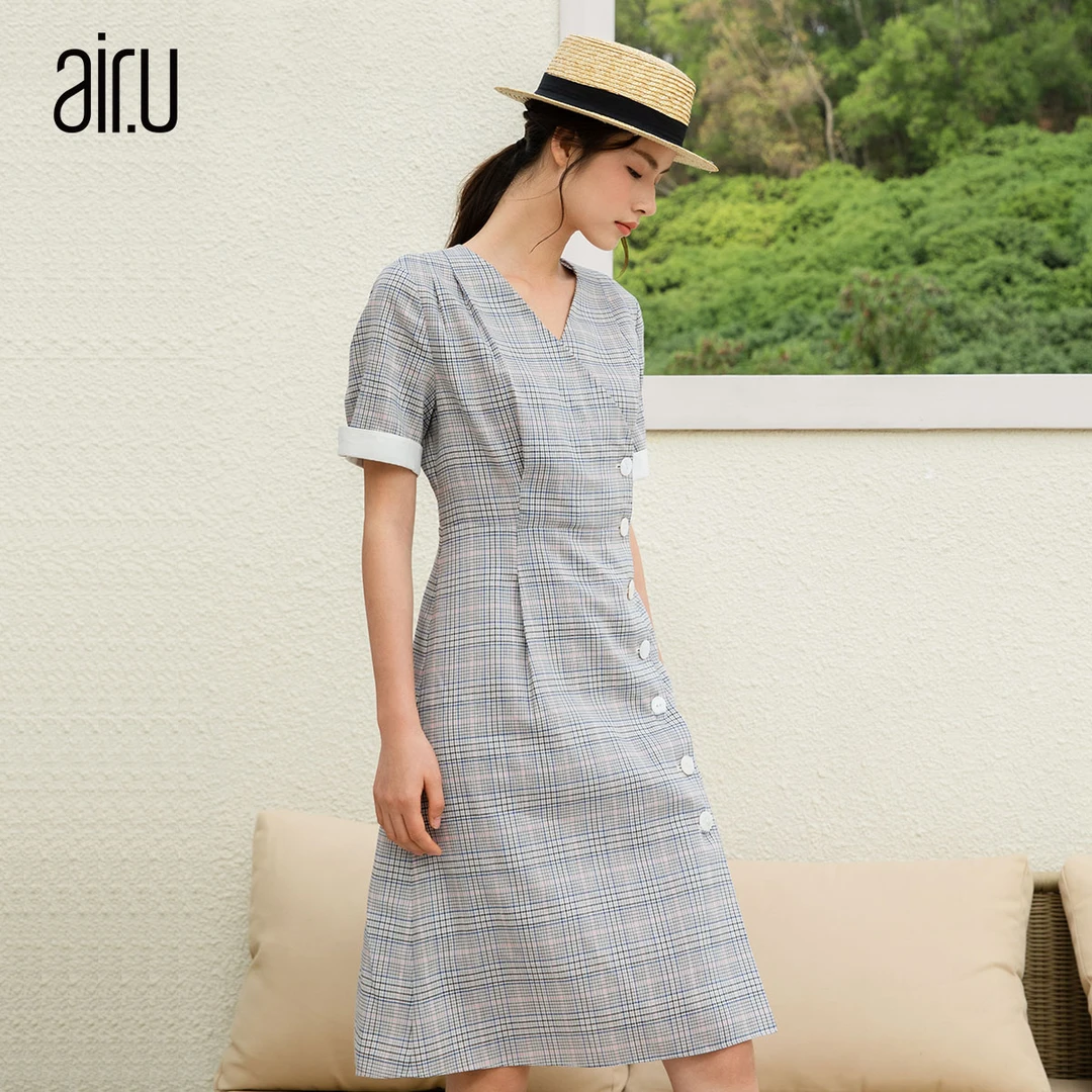 air.u皑如D212L604中长款连衣裙
