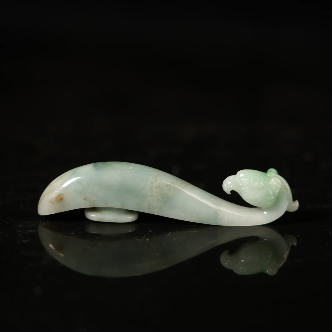 19CC6 清 翡翠凤首带钩